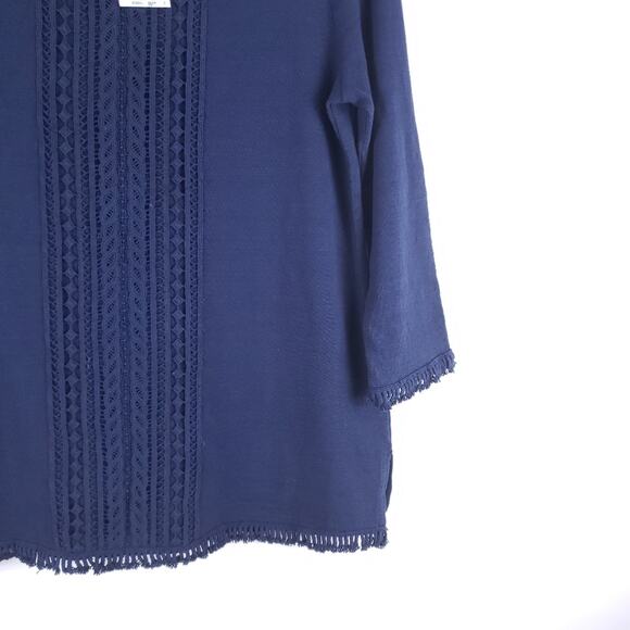 NWT Charter Club Navy Light Weight Sweater Size PS 3/4 Sleeves Blue - Picture 5 of 7